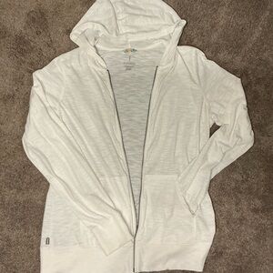 White Zip-Up Lightweight Hoodie